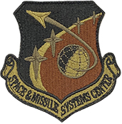 Air Force Space and Missile Systems Center Spice Brown OCP Scorpion Shoulder Patch With Velcro